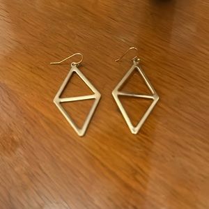Gold, geometric dangly earrings